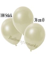 Deko-Luftballons Metallic Elfenbein, 100 Stück