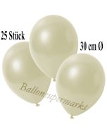 Deko-Luftballons Metallic Elfenbein, 25 Stück