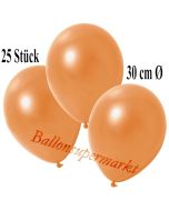 Deko-Luftballons Metallic Orange, 25 Stück