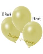 Deko-Luftballons Metallic Pastellgelb, 100 Stück