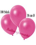 Deko-Luftballons Metallic Pink, 100 Stück