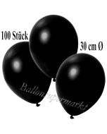 Deko-Luftballons Metallic Schwarz, 100 Stück