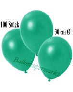 Deko-Luftballons Metallic Türkisgrün, 100 Stück