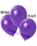 Deko-Luftballons Metallic Violett, 100 Stück