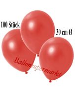 Deko-Luftballons Metallic Warmrot, 100 Stück