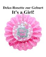 Rosette It's a Girl , Dekoration Babyparty, Geburt Mädchen