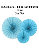 Deko-Rosetten, Blau, 3 Stück-Set