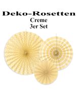 Deko-Rosetten, Cremefarben, 3 Stück-Set