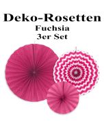 Deko-Rosetten, Fuchsia, 3 Stück-Set