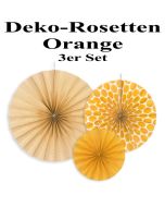 Deko-Rosetten, Orange, 3 Stück-Set