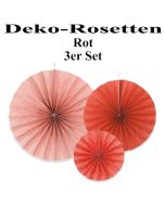 Deko-Rosetten, Rot, 3 Stück-Set