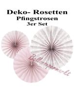Glänzende Deko-Rosetten, Pfingstrosen Mix, 3 Stück-Set