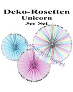Glänzende Deko-Rosetten, Unicorn, 3 Stück-Set