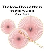 Glänzende Deko-Rosetten, Rosa-Gold, 3 Stück-Set