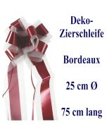 Schleife, Deko-Schleife, Zierschleife, 25 cm groß, Bordeaux