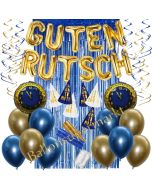 Silvester Dekorations-Set mit Ballons Guten Rutsch Blue & Gold, 35 Teile
