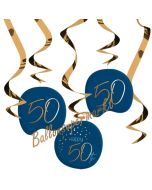 Deko-Wirbler zum 50. Geburtstag, Elegant True Blue 50