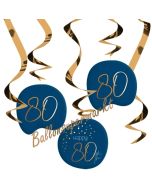 Deko-Wirbler zum 80. Geburtstag, Elegant True Blue 80