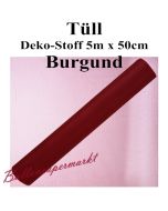 Tüll Deko-Stoff, Burgund, 5 Meter x 50 cm