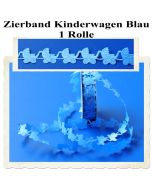 Deko-Zierband, Stoff-Schmuckband, Babywagen, Kinderwagen, Blau, Junge, Boy, 1 Rolle