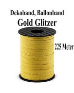 Zierband, Luftballonband, Gold Glitter