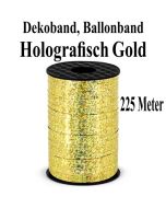 Zierband, Luftballonband, Gold, holografisch
