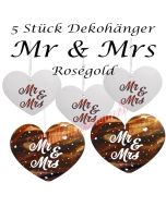 Mr & Mrs Dekohänger in Roségold, 5 Stück