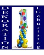 Dekoration aus Luftballons zum 1. Geburtstag