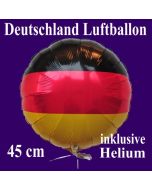 Deutschland Luftballon, Folienballon 45 cm mit den Deutschlandfarben, Ballon mit Helium-Ballongas