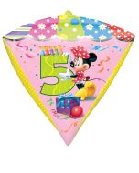 Diamonz Luftballon aus Folie Minnie Mouse zum 5. Geburtstag