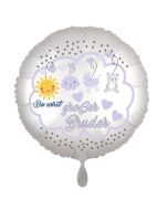 Du wirst großer Bruder, Luftballon aus Folie, 43 cm, Satine de Luxe, weiß