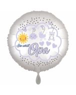 Du wirst Opa, Luftballon aus Folie, 43 cm, Satine de Luxe, weiß