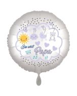 Du wirst Papa, Luftballon aus Folie, 43 cm, Satine de Luxe, weiß