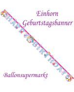 Kindergeburtstagsbanner Einhorn