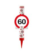 Eisfontäne Verkehrsschild 60, Dekoration zum 60. Jubiläum und Geburtstag