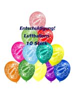 Motiv-Luftballons Entschuldigung, bunt gemischt, 10 Stueck