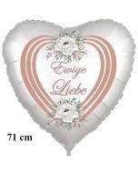 Ewige Liebe. 71 cm großer Herzballon zur Hochzeit, Folienballon inklusive Helium