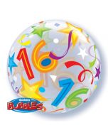 Bubble Ballon zum 16. Geburtstag, mit Helium