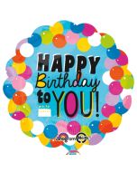 Großer runder Luftballon, Happy Birthday to You, zum Geburtstag, Ballon ohne Helium