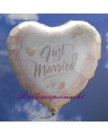 Luftballon aus Folie zur Hochzeit, Folienballon Herz, Just Married, ohne Helium