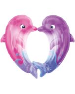 Luftballon kuessende Delfine in Herzform