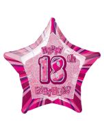 Sternballon, Prismatik, Happy 18TH Birthday zum 18. Geburtstag, rosa