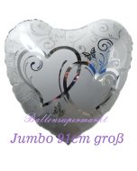 Verschlungene Herzen,Jumbo-Luftballon aus Folie zur Hochzeit