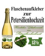 Flaschenaufkleber zur Petersilienhochzeit