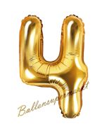 Luftballon Zahl 4, gold, 35 cm