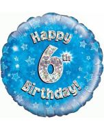 Luftballon aus Folie zum 6. Geburtstag, Happy 6th Birthday BlueLuftballon aus Folie zum 6. Geburtstag, Happy 6th Birthday BlueLuftballon aus Folie zum 6. Geburtstag, Happy 6th Birthday Blue