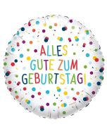 Luftballon Alles Gute zum Geburtstag, Confetti Birthday, ohne Helium-Ballongas