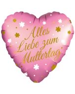 Alles Liebe zum Muttertag, Satin Luxe Luftballon aus Folie mit Helium