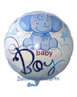 Baby Boy Elefantenbaby Luftballon aus Folie ohne Helium