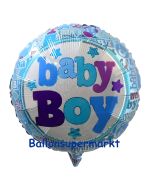 Baby Boy holo Luftballon aus Folie mit Helium